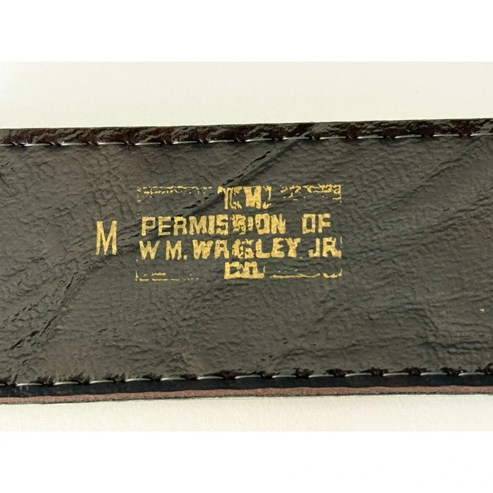 VTG Original Wrigleys Doublemint Gum Belt Green W/ Clear Buckle Size M 36